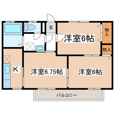 グランディール中村Ａ棟の物件間取画像